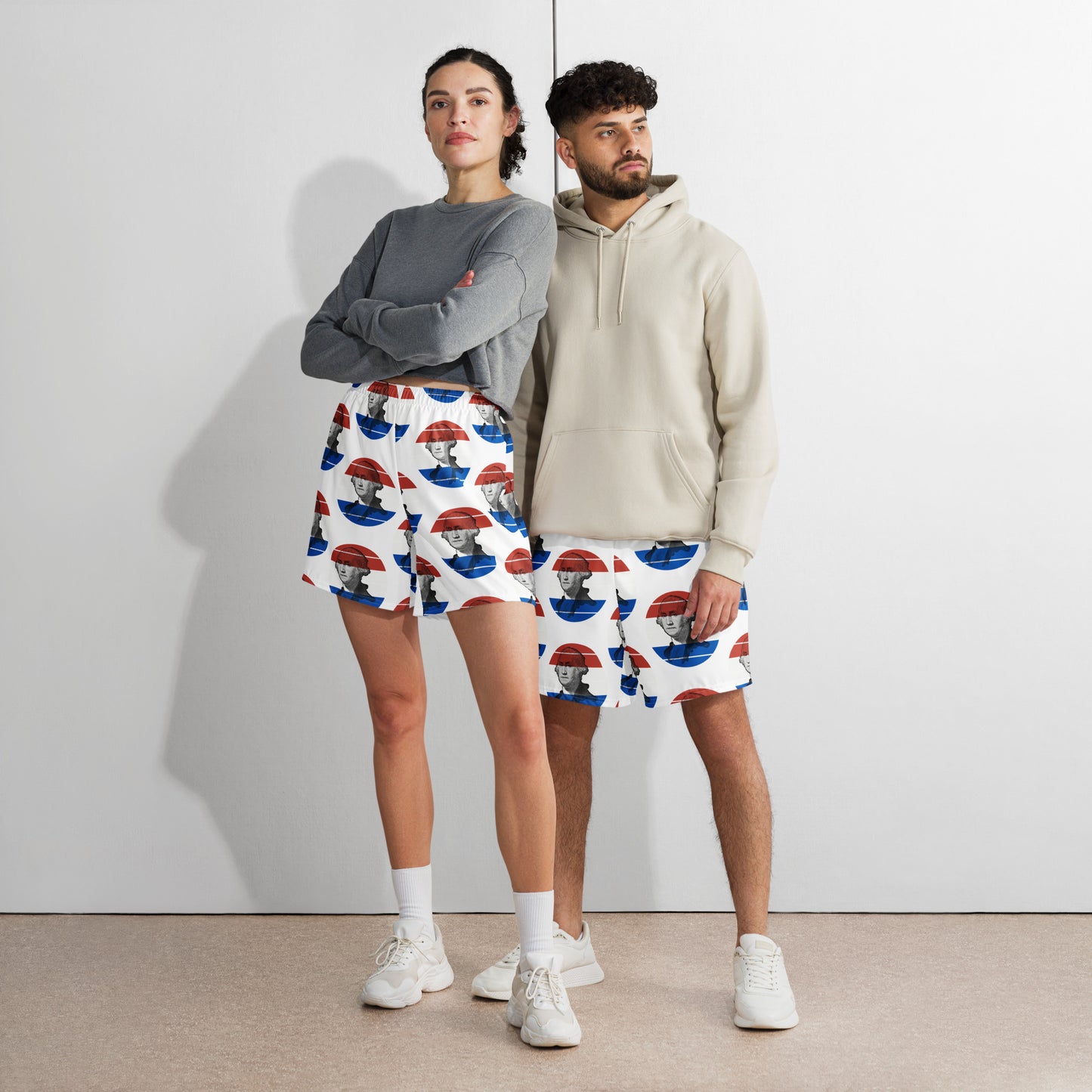 Standard Dot All-Over Print Unisex Athletic Long Shorts