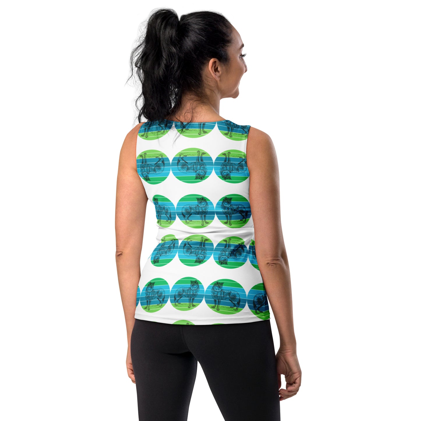 Wolf Green Dot Bodycon Tank Top