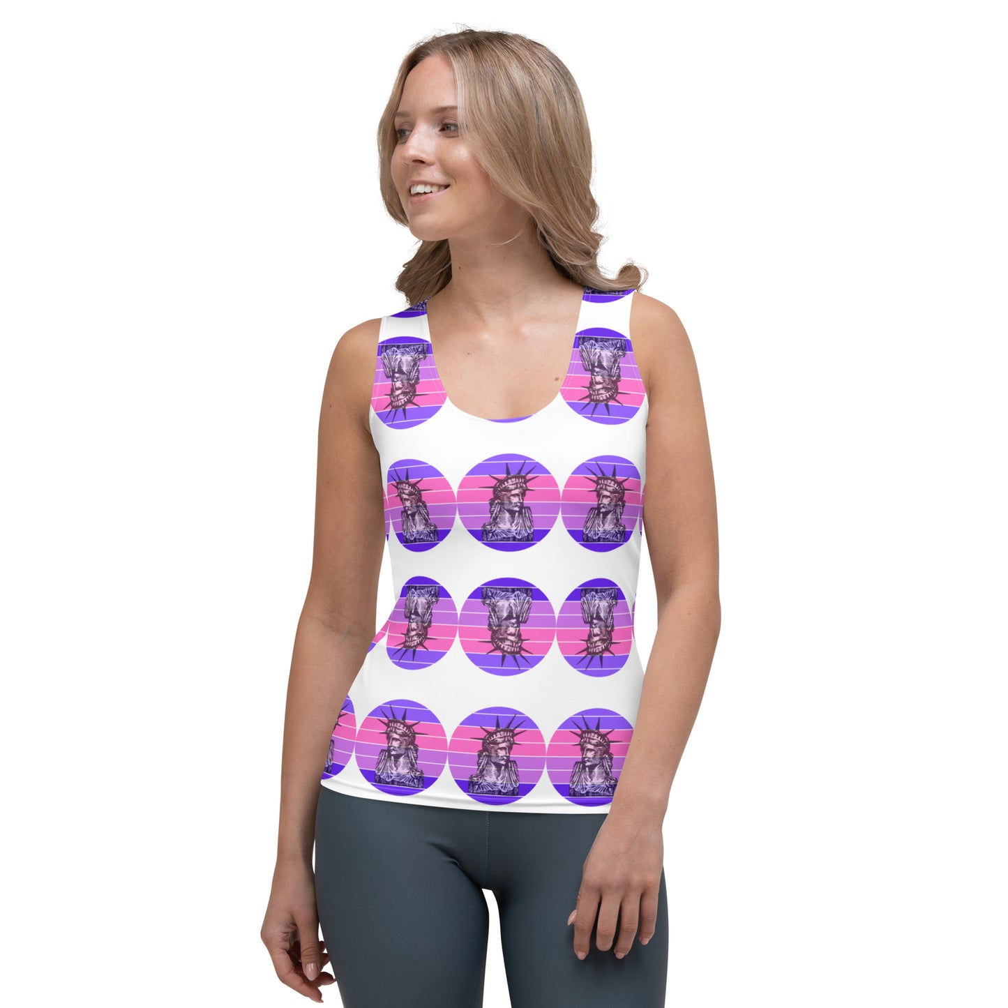 Liberty Purple Dot Bodycon Tank Top