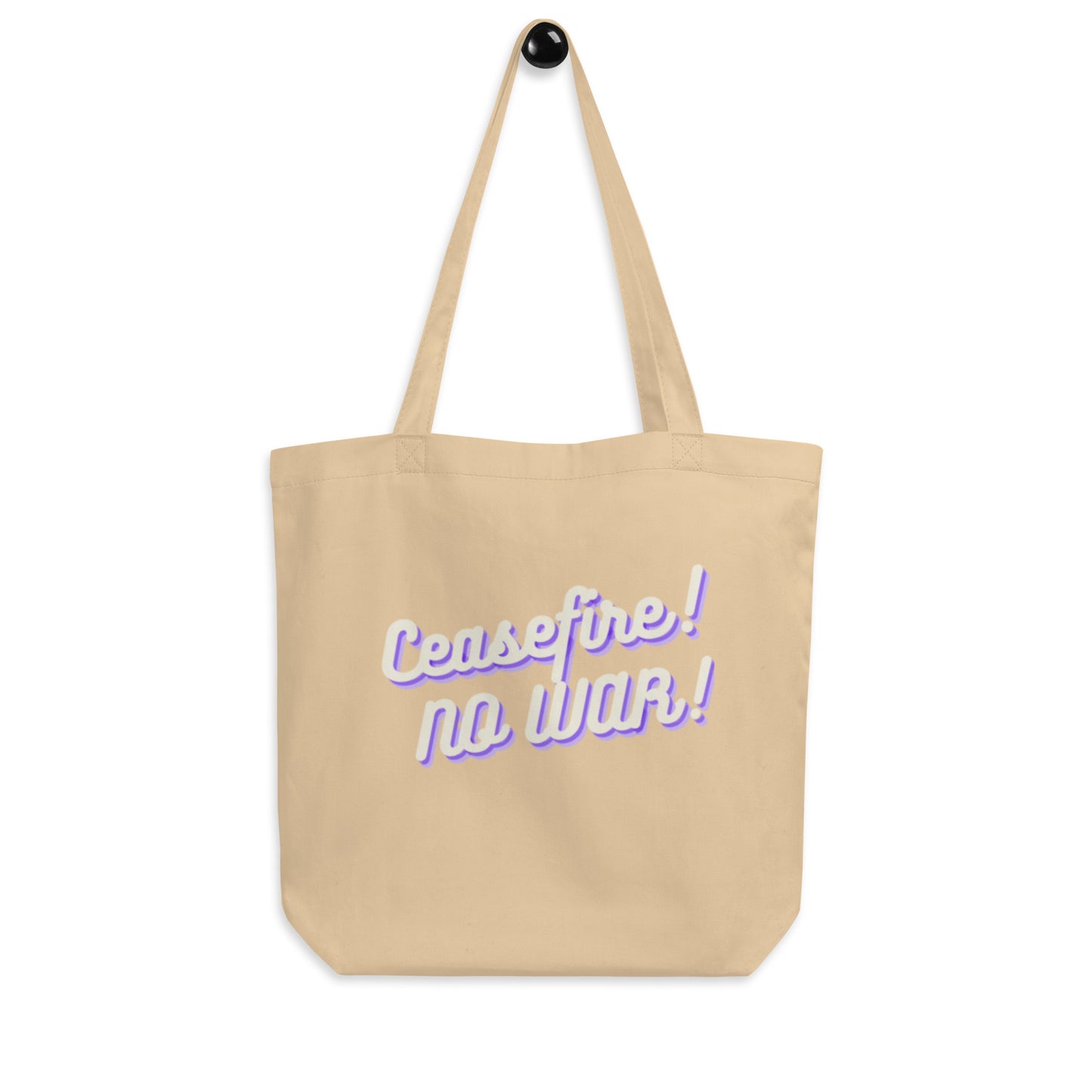 Ceasefire! No War! Purple Tote Eco Tote Bag