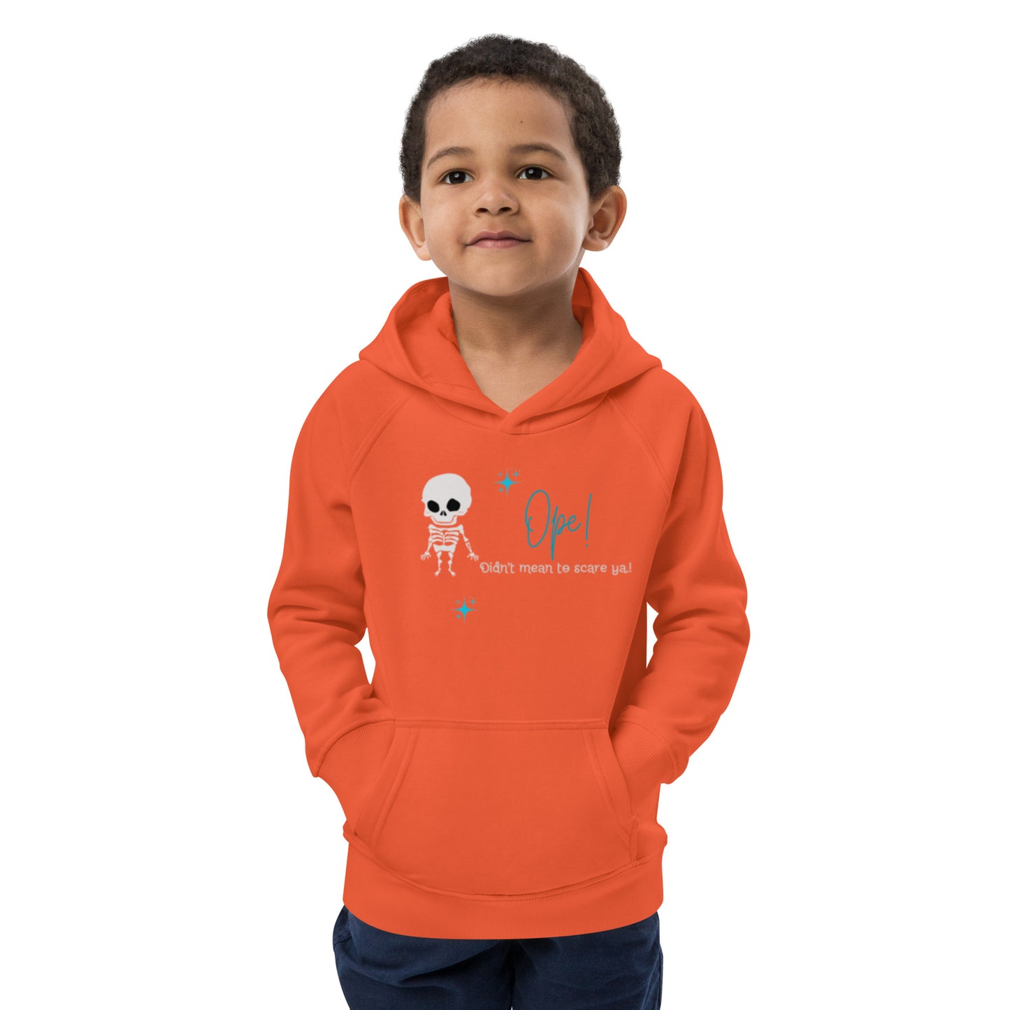 Skeleton Ope! Kids Eco Hoodie