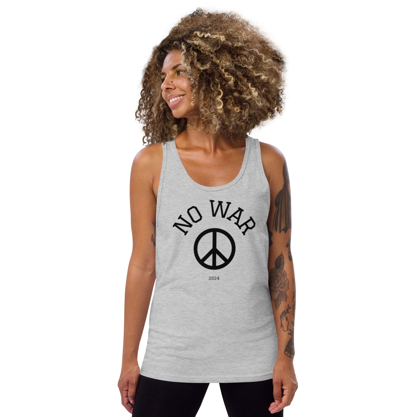 No War Peace Tank Top black font