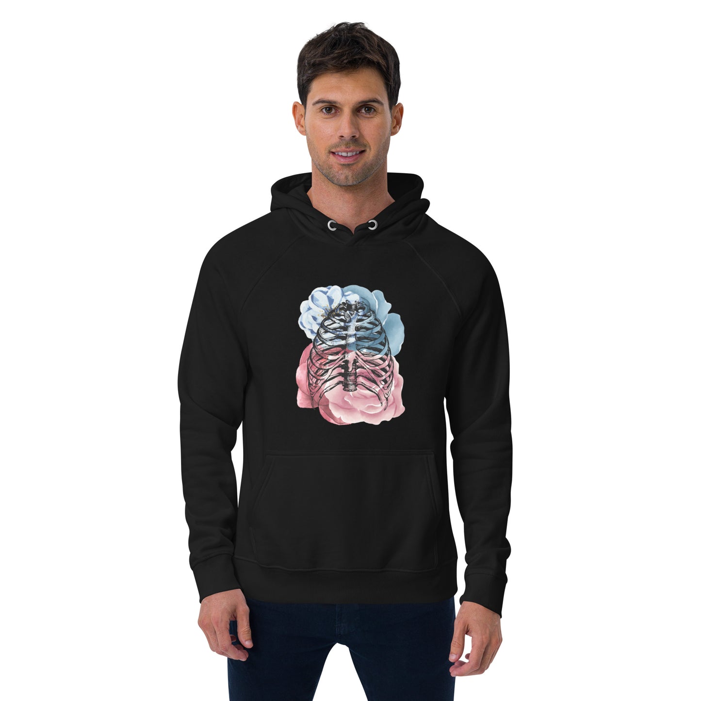 Love Eternal Rosy Lungs Unisex Eco Raglan Hoodie