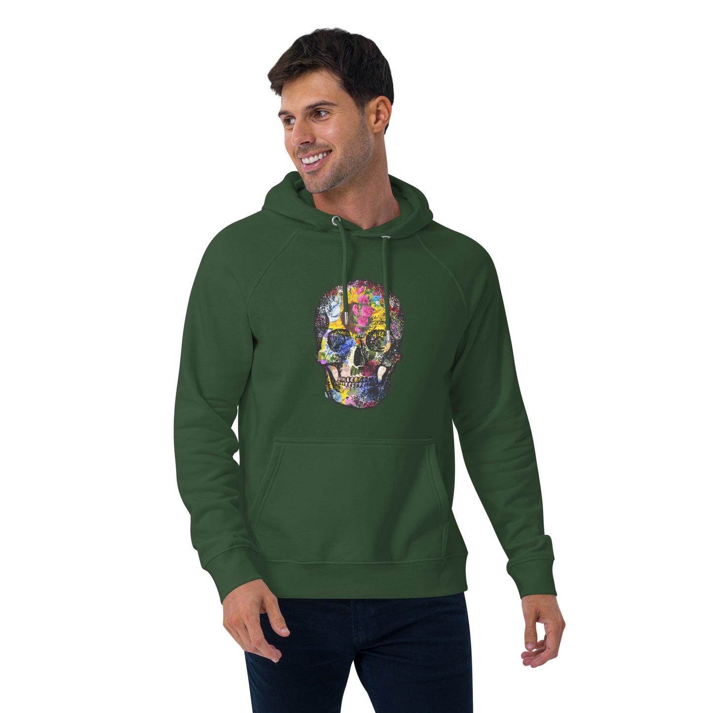 Love Eternal Abundance Skull Unisex Eco Raglan Hoodie