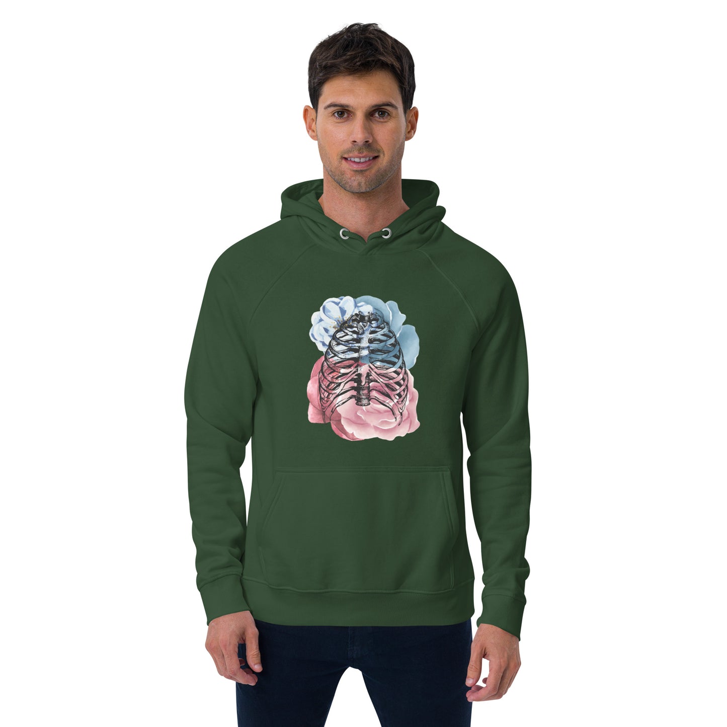 Love Eternal Rosy Lungs Unisex Eco Raglan Hoodie