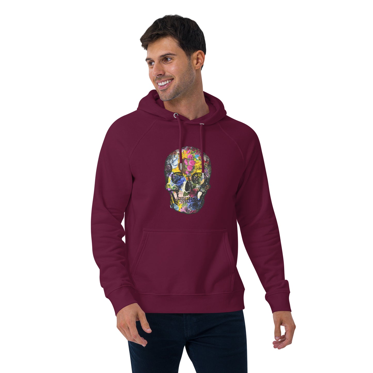 Love Eternal Abundance Skull Unisex Eco Raglan Hoodie