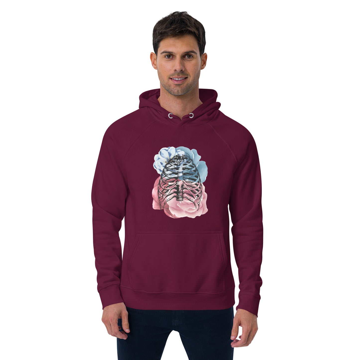 Love Eternal Rosy Lungs Unisex Eco Raglan Hoodie