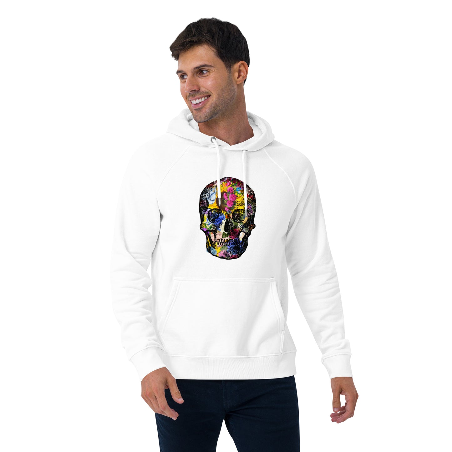 Love Eternal Abundance Skull Unisex Eco Raglan Hoodie
