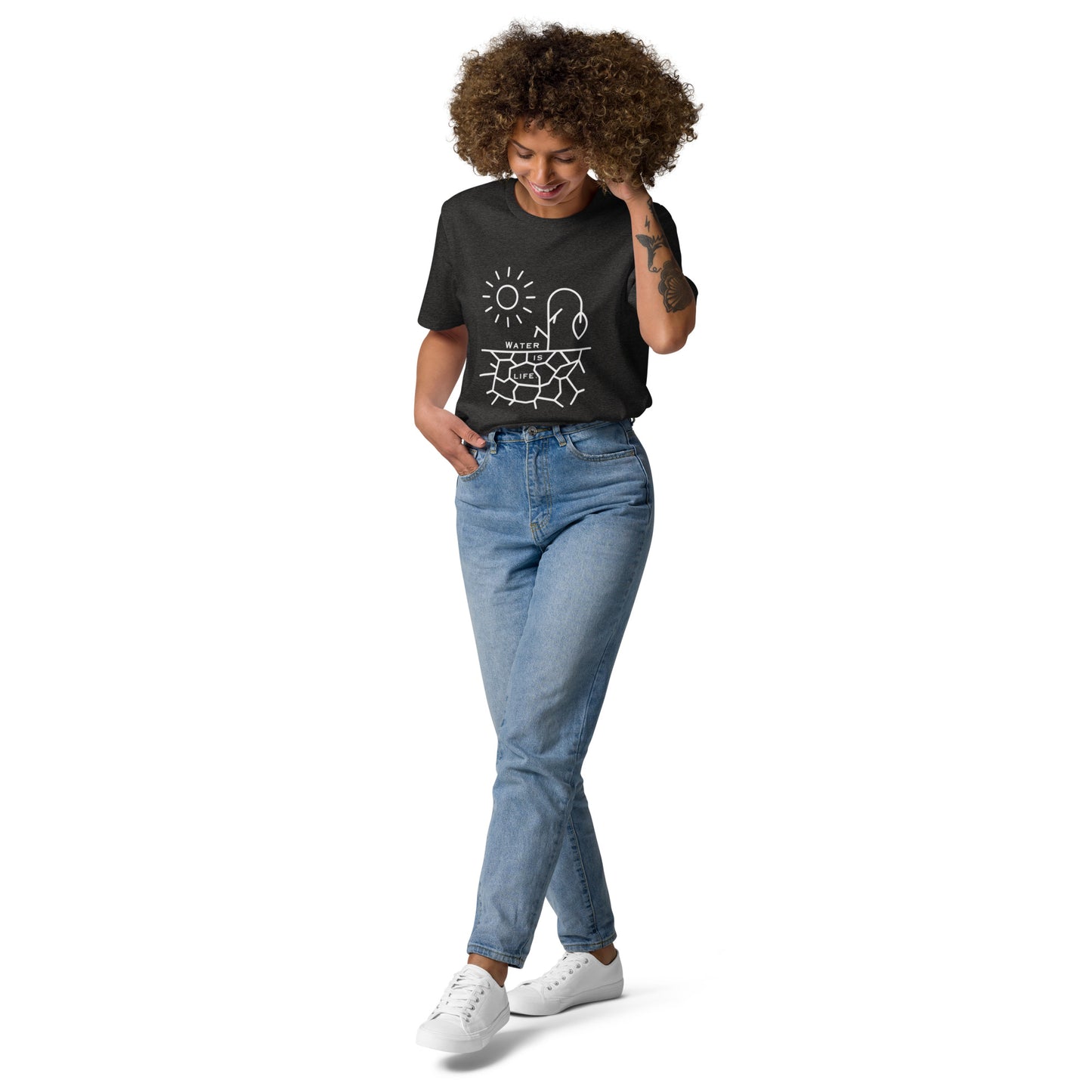 Water Is Life Unisex Organic Cotton T-Shirt White Font