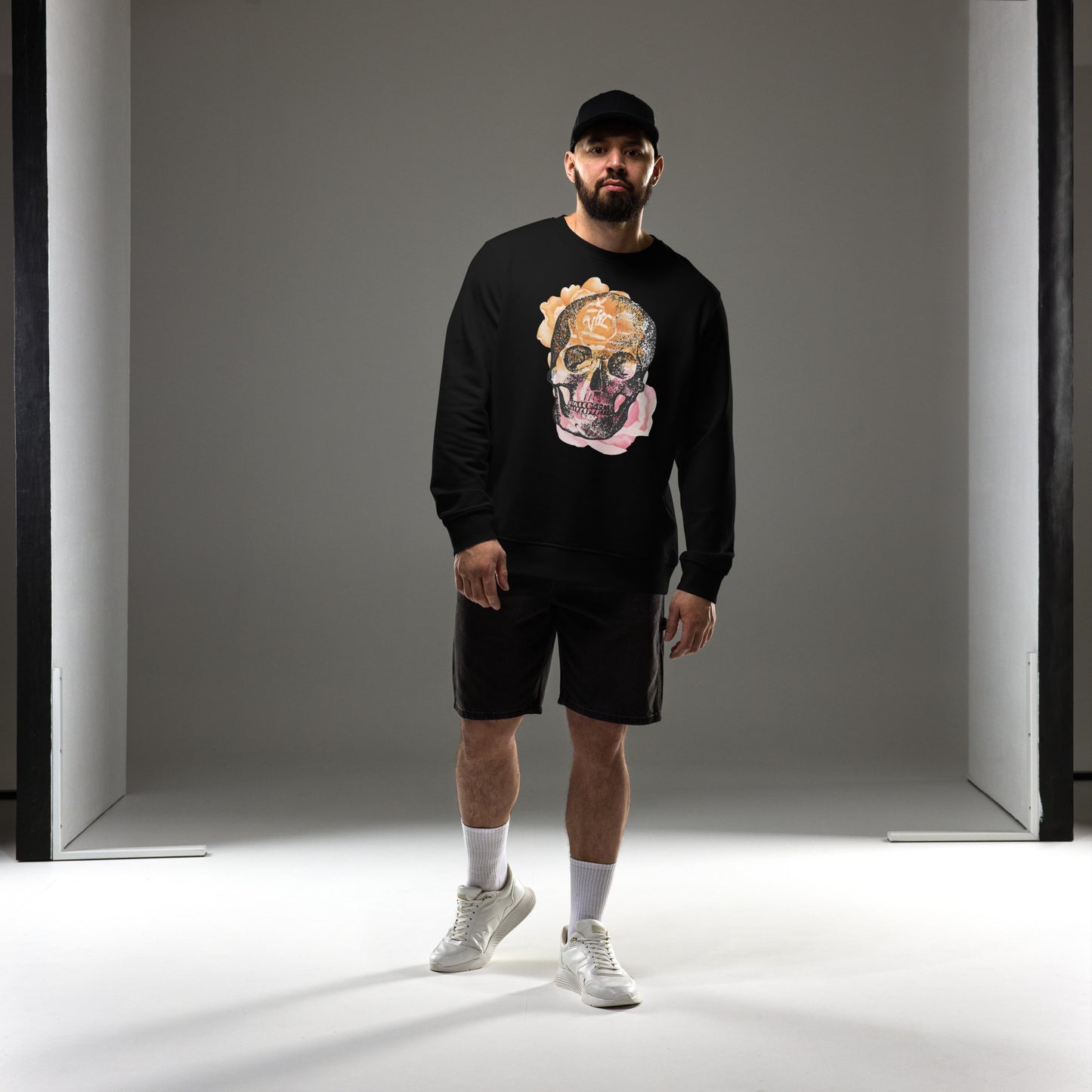 Love Eternal Rosy Skull Unisex Organic Sweatshirt