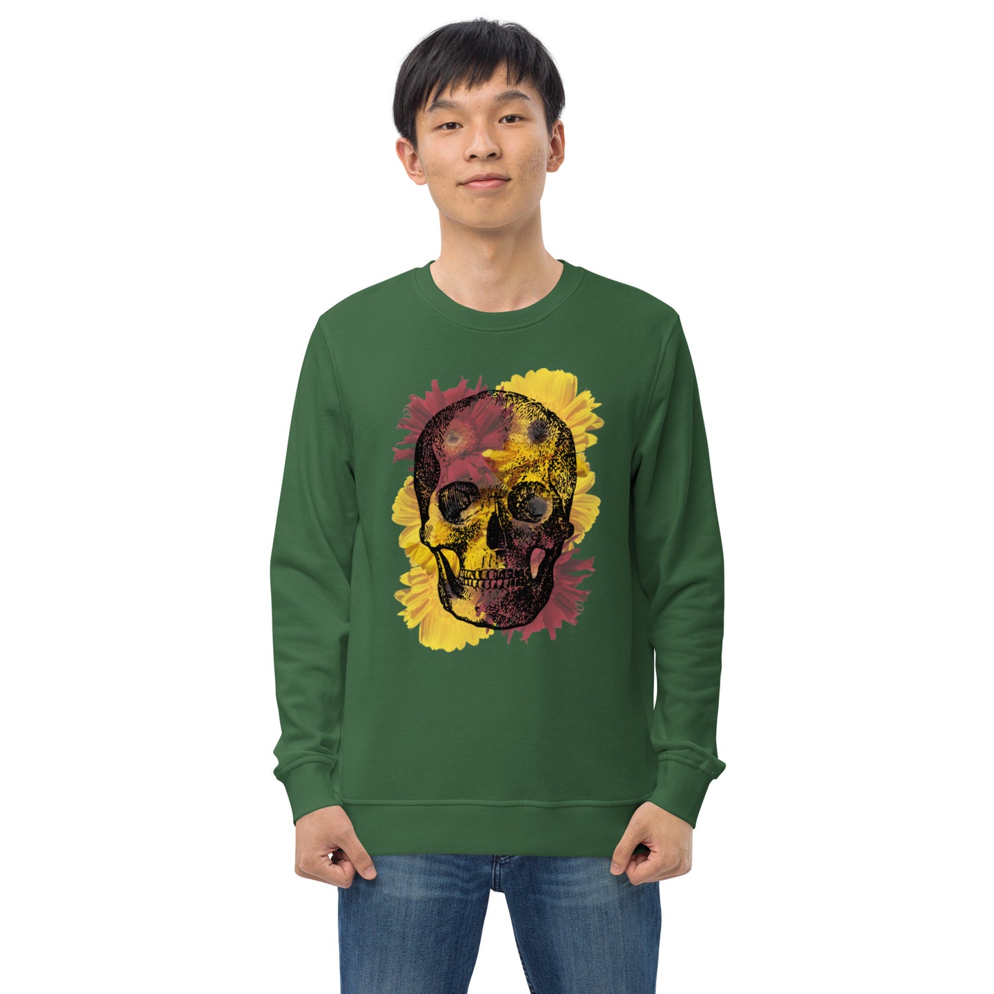 Love Eternal Daisy Skull Unisex Organic Sweatshirt
