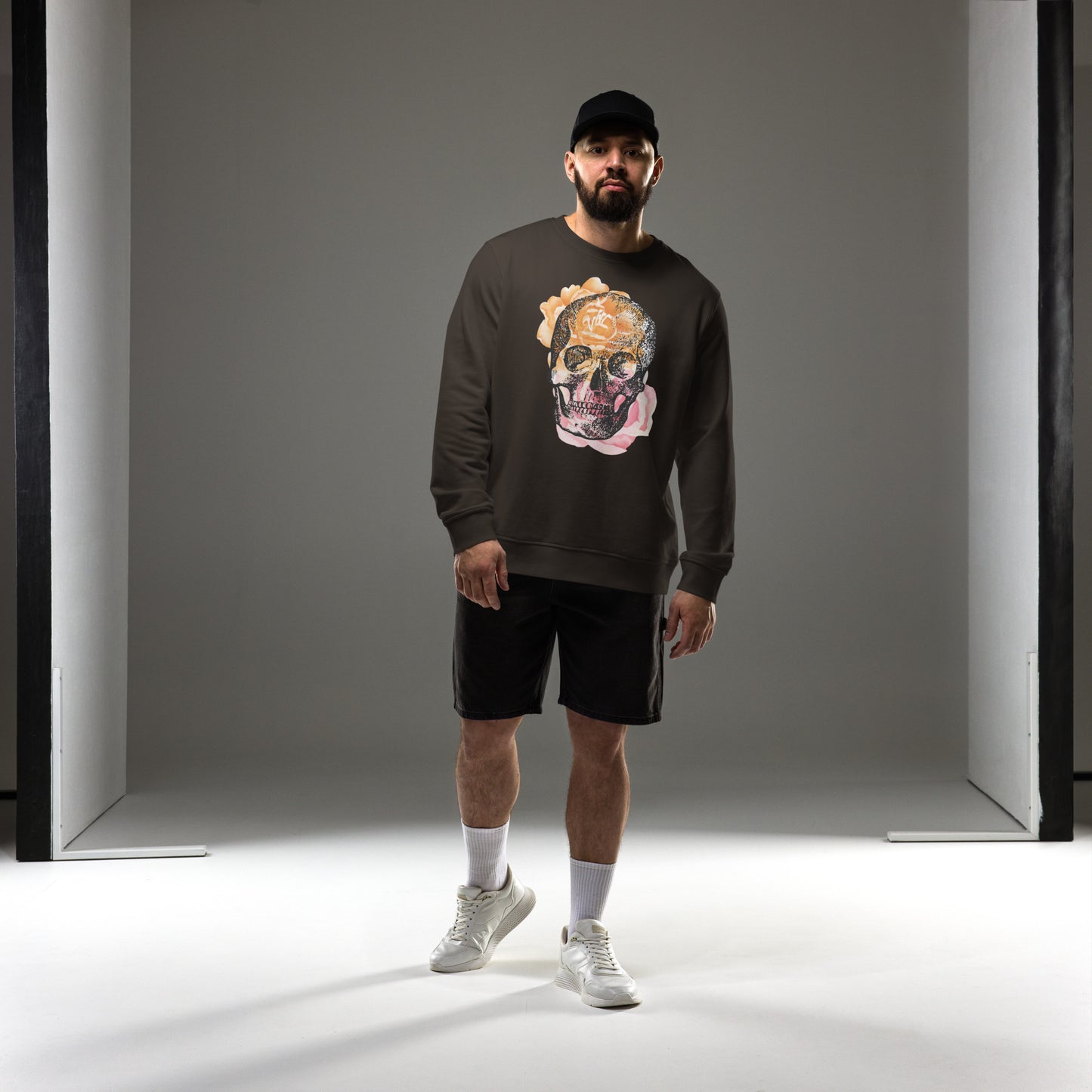 Love Eternal Rosy Skull Unisex Organic Sweatshirt