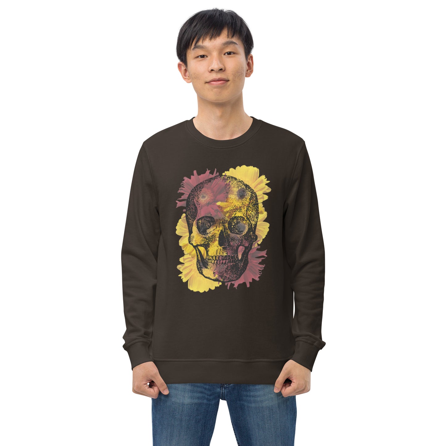 Love Eternal Daisy Skull Unisex Organic Sweatshirt