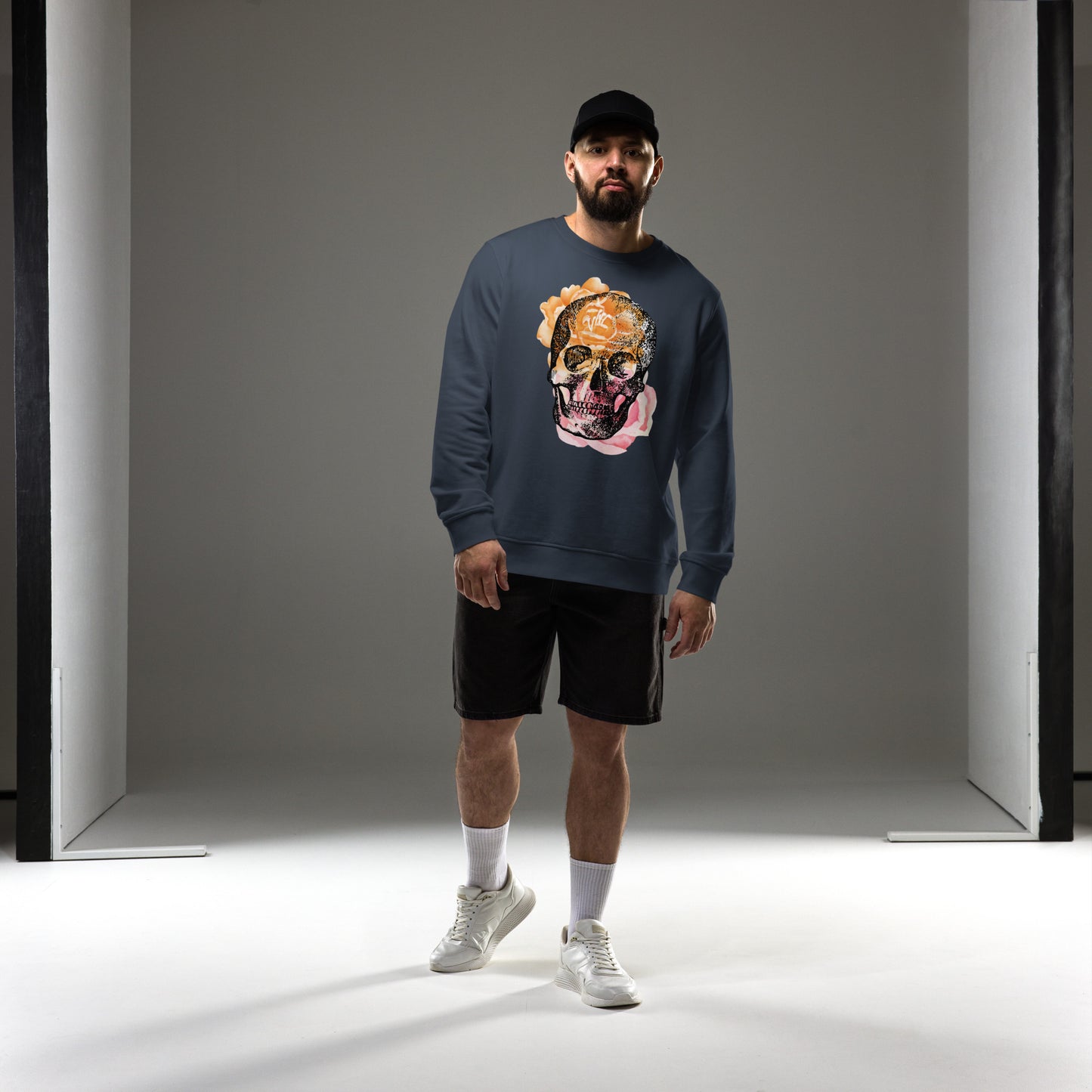 Love Eternal Rosy Skull Unisex Organic Sweatshirt
