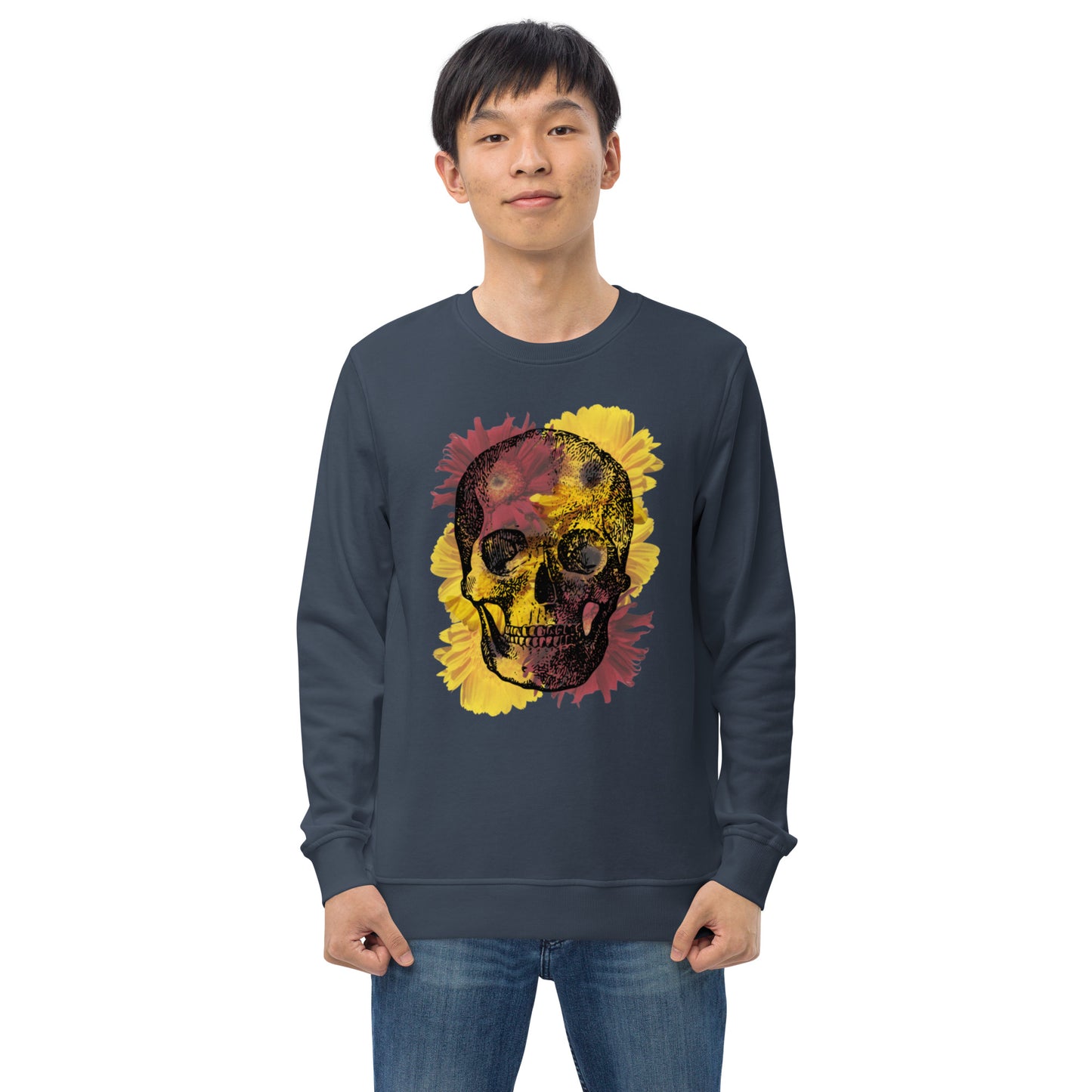 Love Eternal Daisy Skull Unisex Organic Sweatshirt