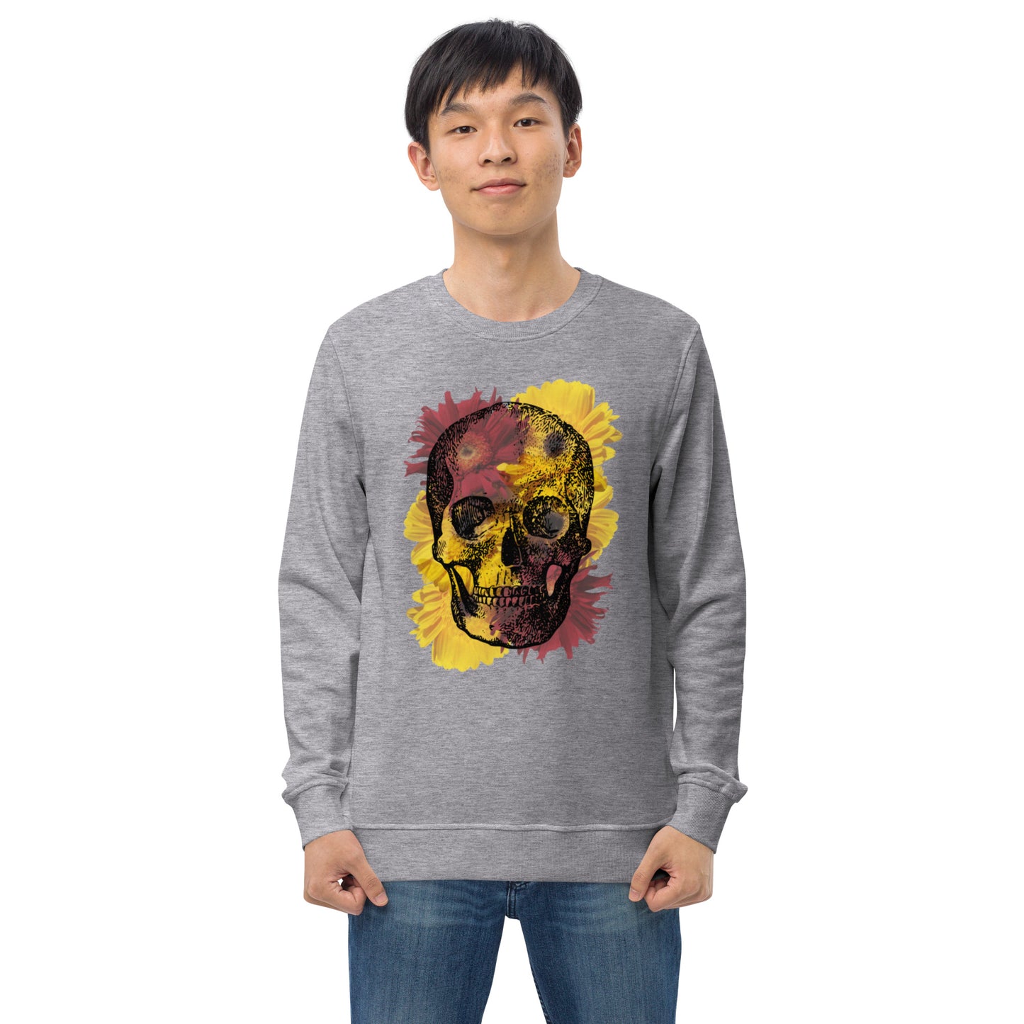 Love Eternal Daisy Skull Unisex Organic Sweatshirt