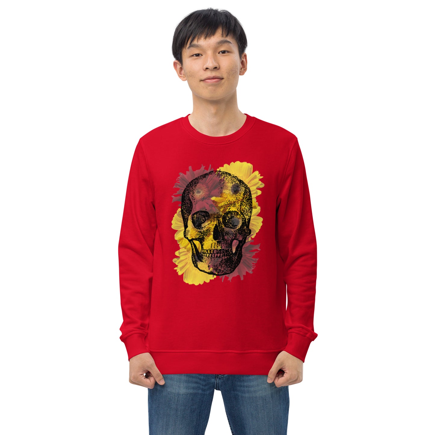Love Eternal Daisy Skull Unisex Organic Sweatshirt