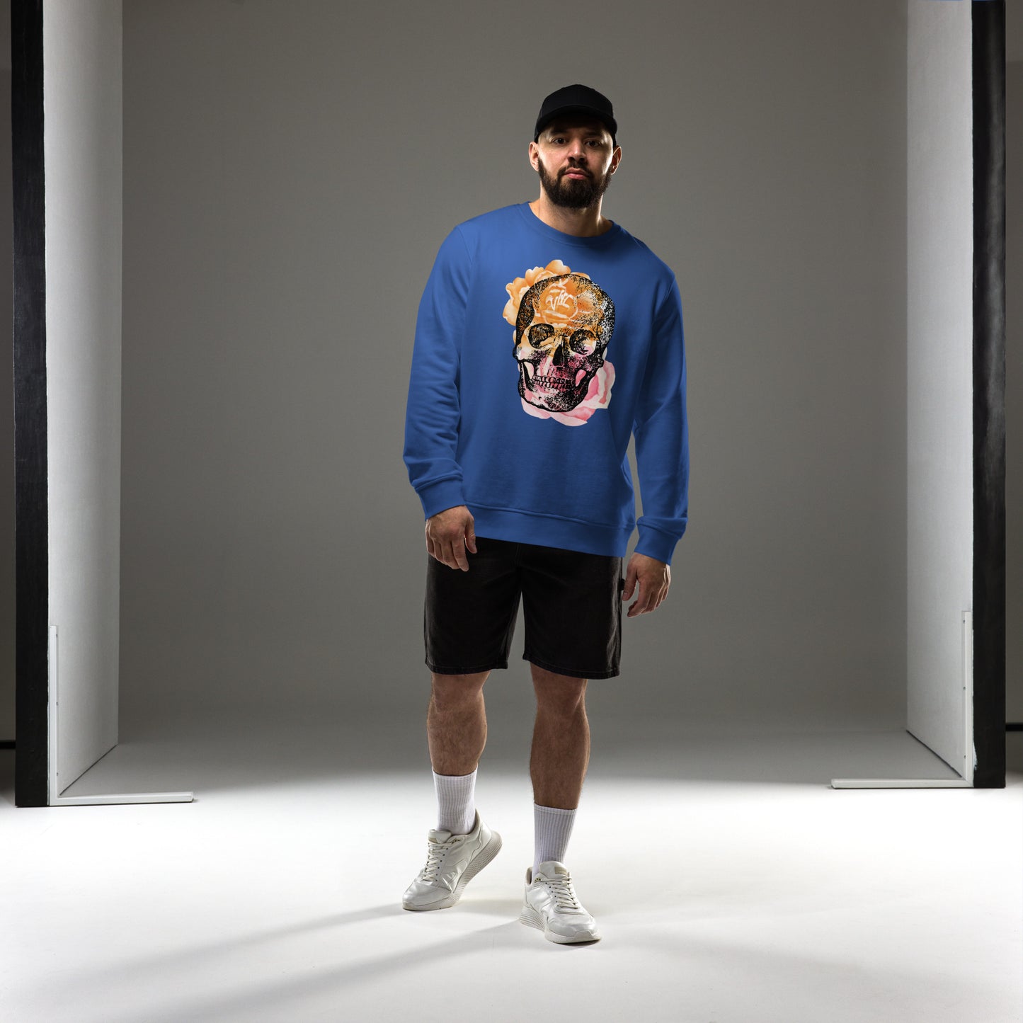Love Eternal Rosy Skull Unisex Organic Sweatshirt