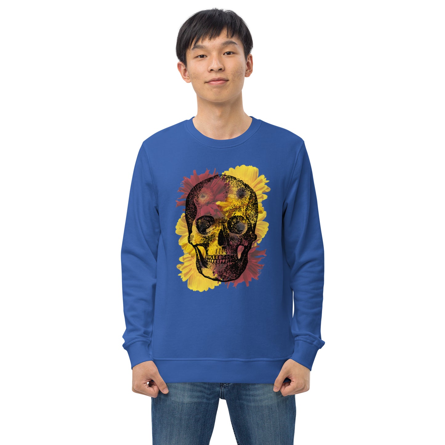 Love Eternal Daisy Skull Unisex Organic Sweatshirt