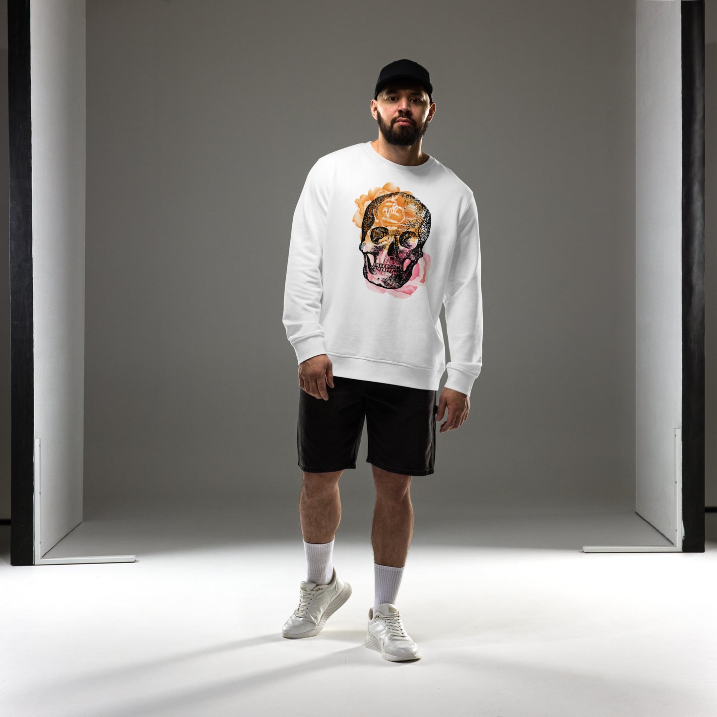 Love Eternal Rosy Skull Unisex Organic Sweatshirt