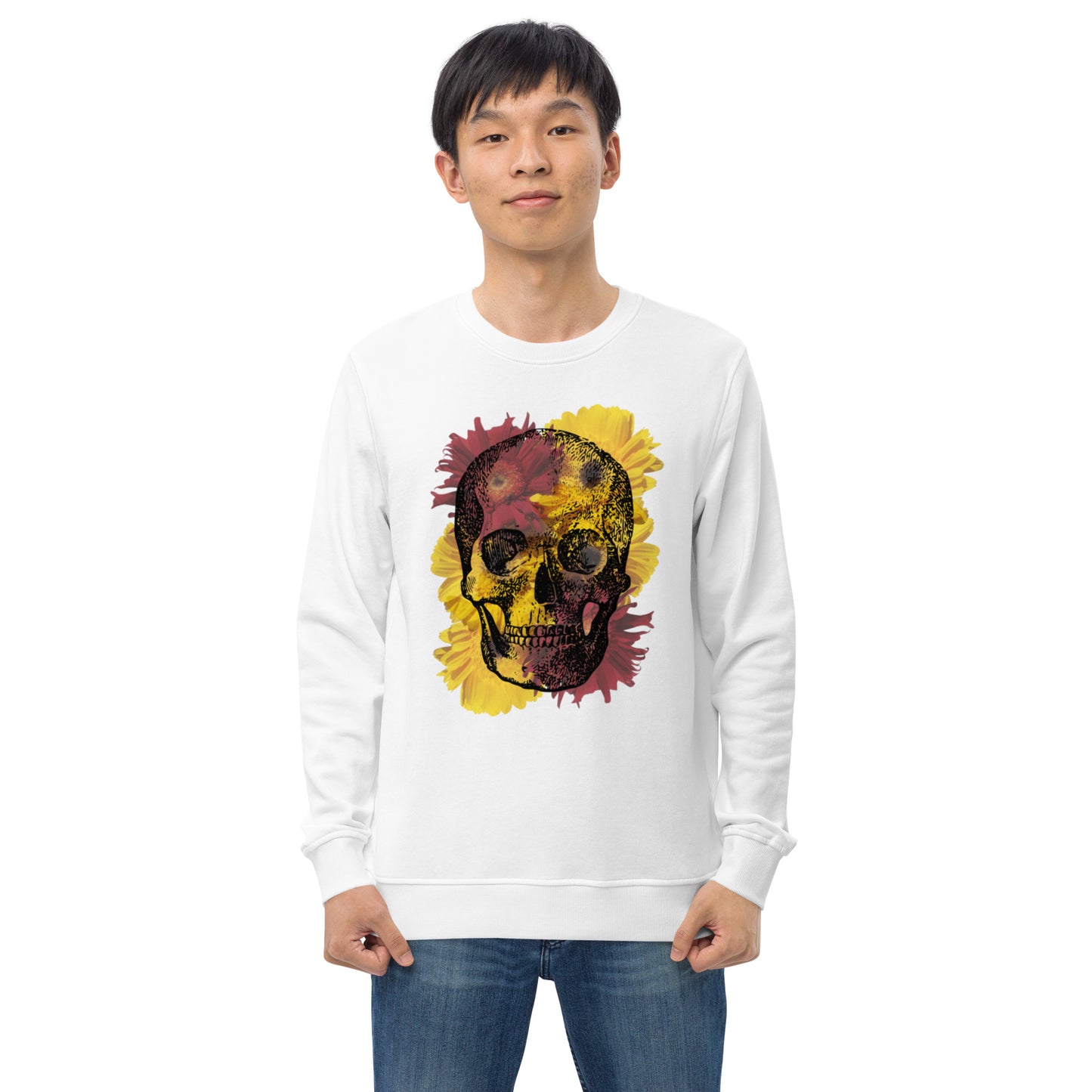 Love Eternal Daisy Skull Unisex Organic Sweatshirt