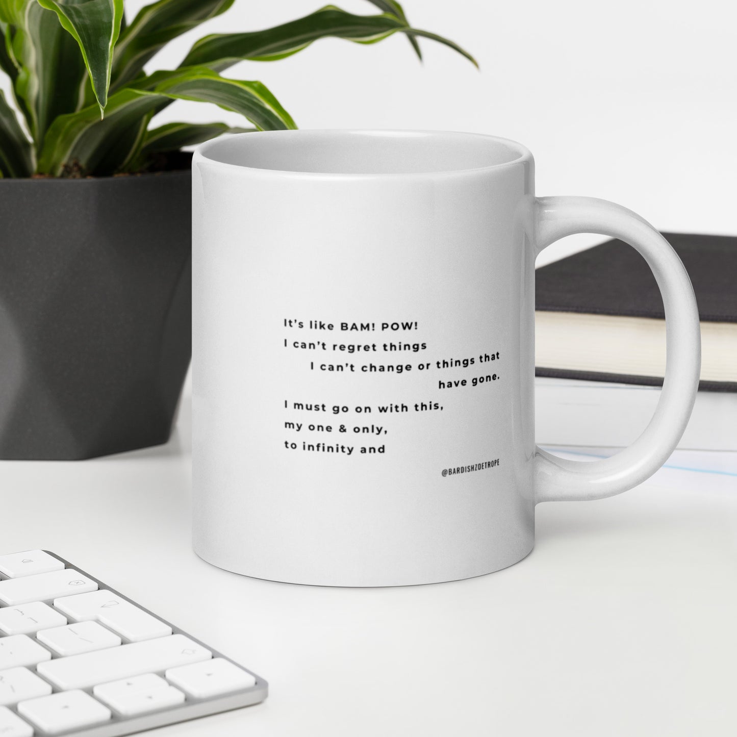 It's like BAM! POW! White glossy mug