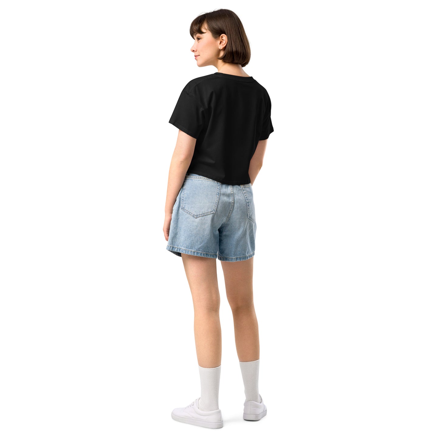 No War Block Script Crop Top