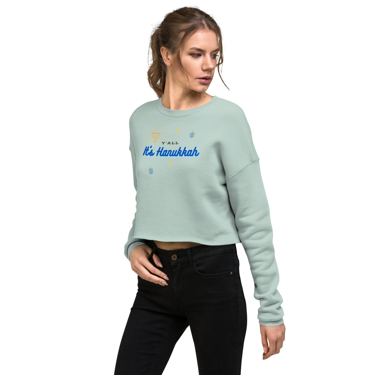 Y'all It's Hanukkah Crop Sweatshirt