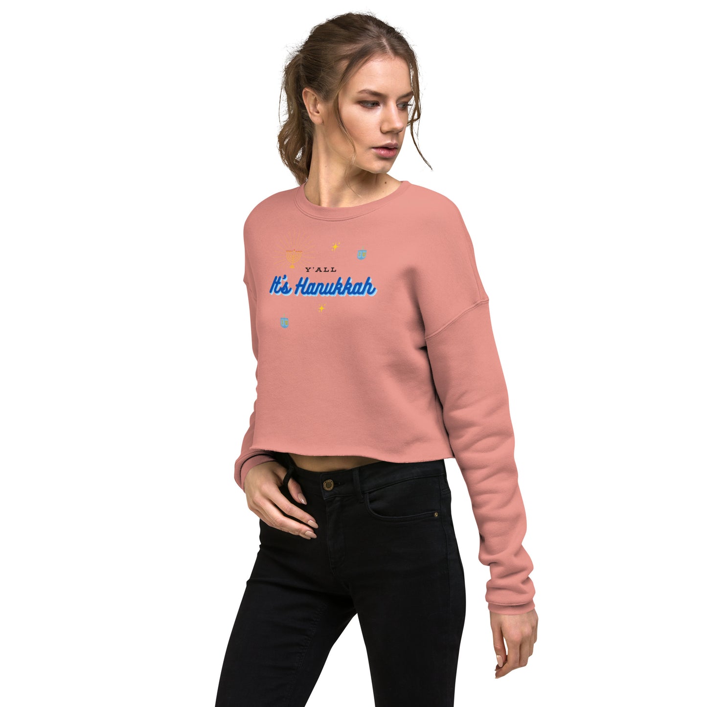 Y'all It's Hanukkah Crop Sweatshirt