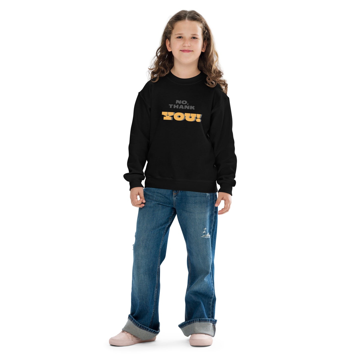 No, Thank YOU! Youth Crewneck Sweatshirt