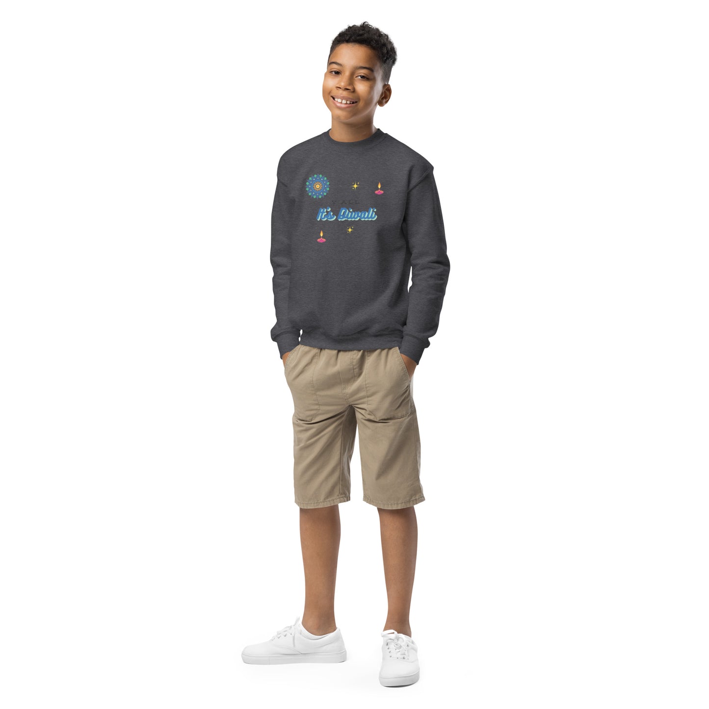 Y'all It's Diwali Youth Crewneck Sweatshirt