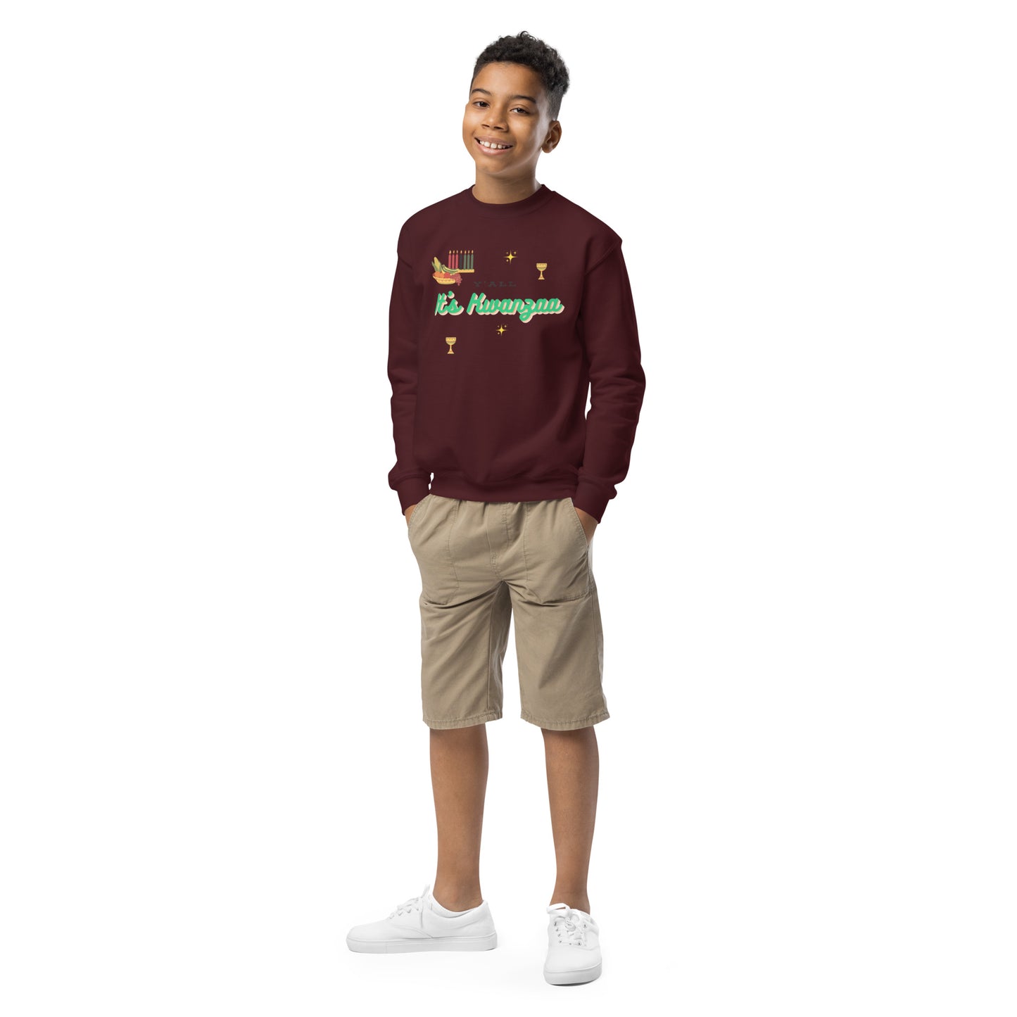 Y'all It's Kwanzaa Youth Crewneck Sweatshirt