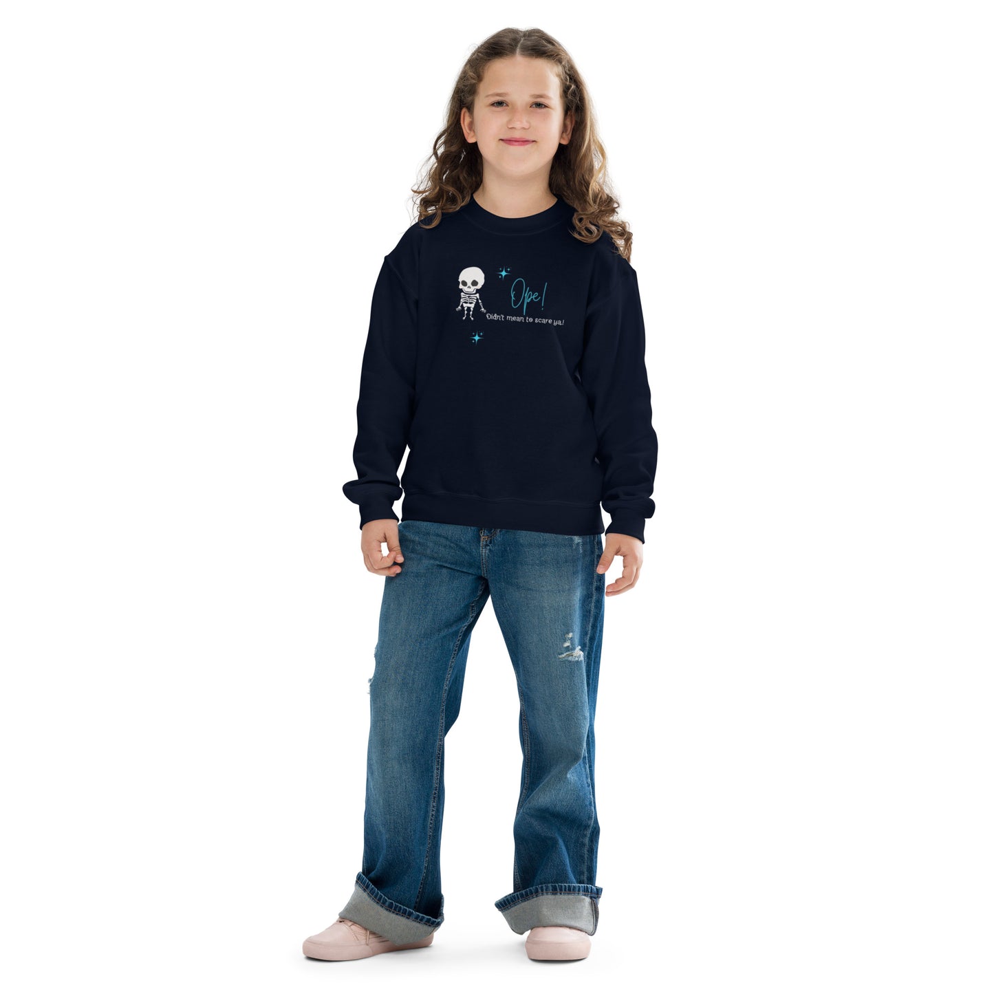 Skeleton Ope! Youth Crewneck Sweatshirt
