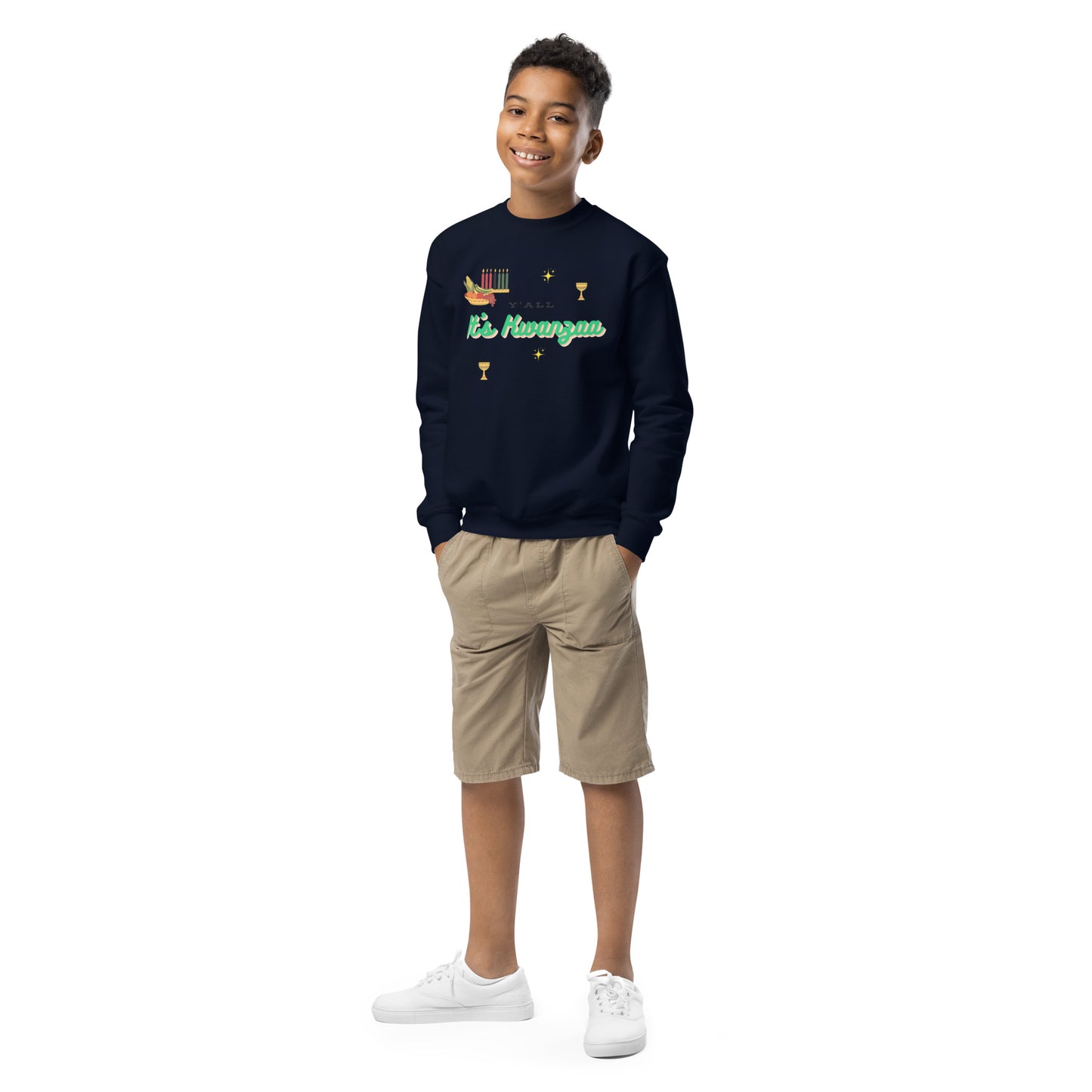 Y'all It's Kwanzaa Youth Crewneck Sweatshirt