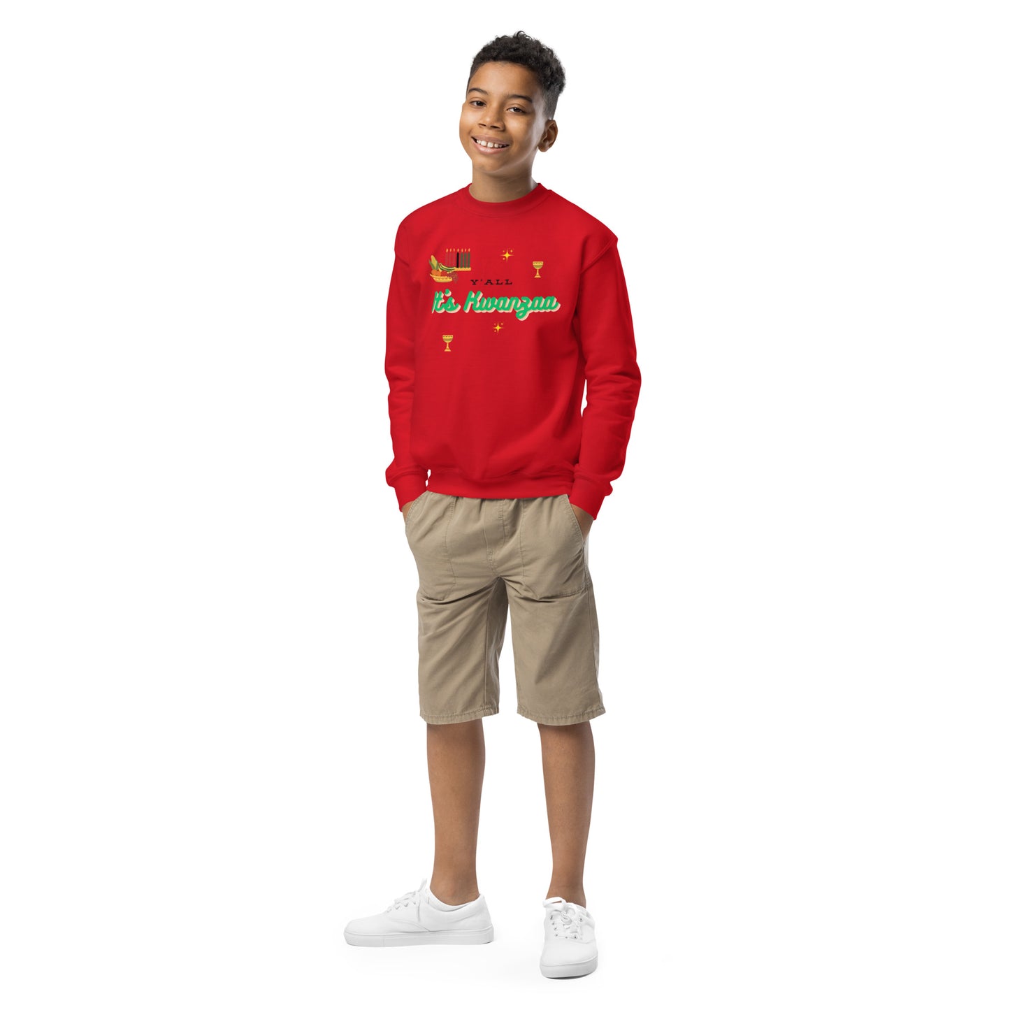 Y'all It's Kwanzaa Youth Crewneck Sweatshirt