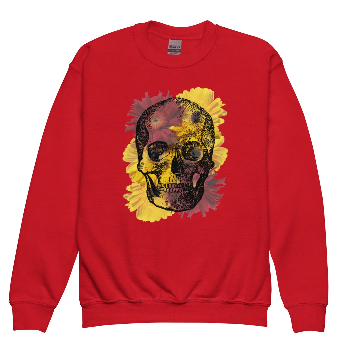 Love Eternal Daisy Skull Youth Crewneck Sweatshirt