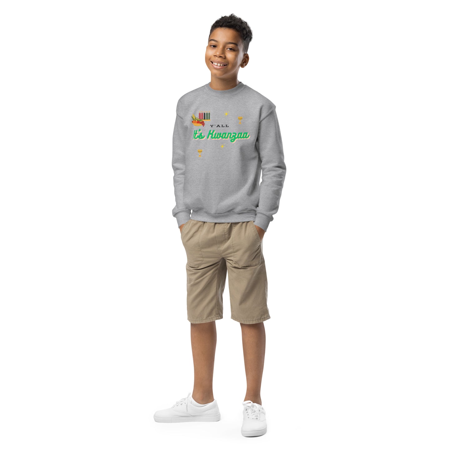 Y'all It's Kwanzaa Youth Crewneck Sweatshirt