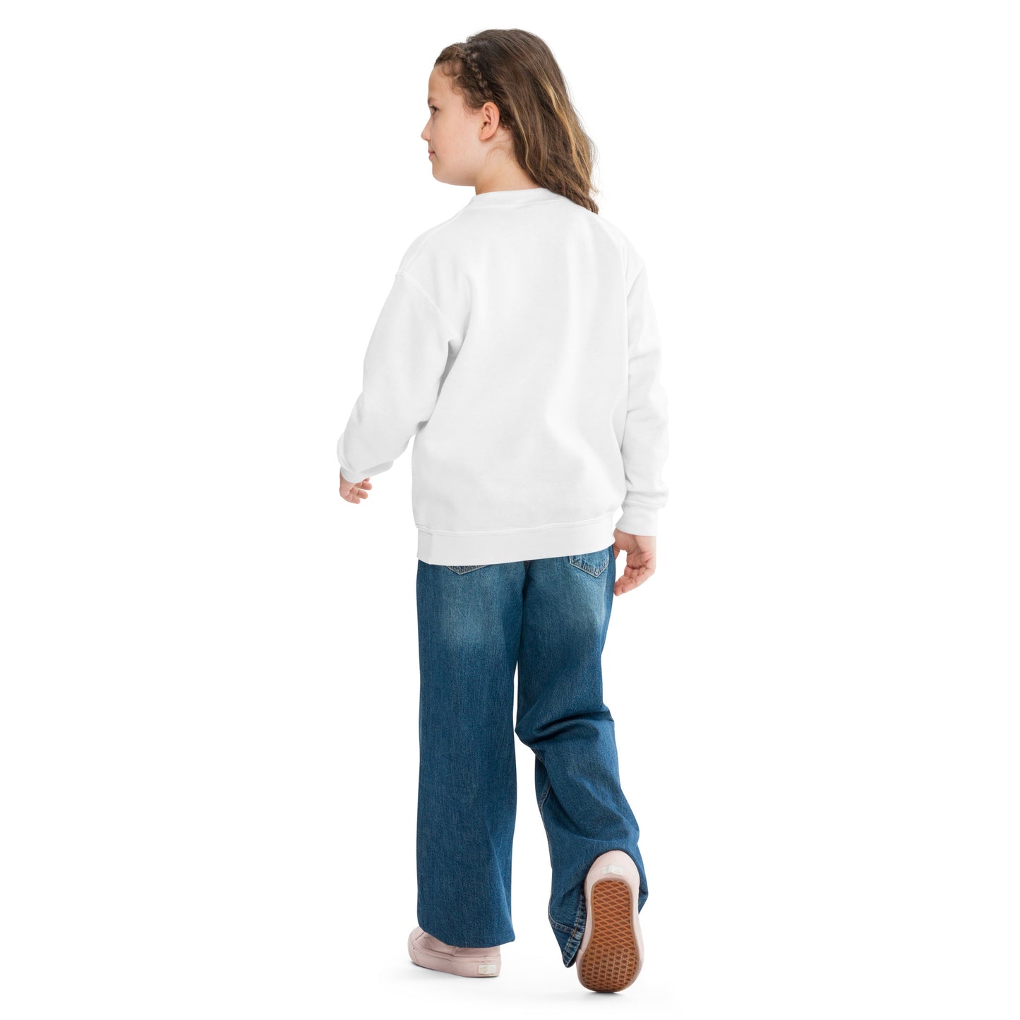 Heck Yeah Youth Crewneck Sweatshirt White Block Script