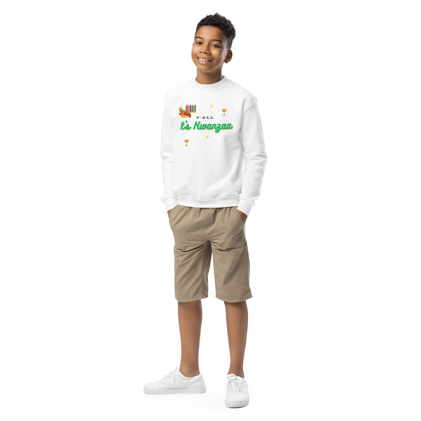 Y'all It's Kwanzaa Youth Crewneck Sweatshirt
