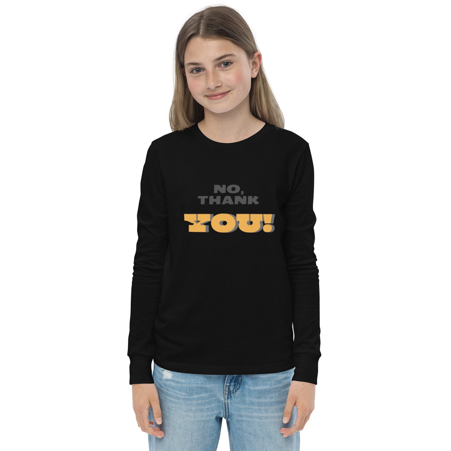 No, Thank YOU! Youth long sleeve tee