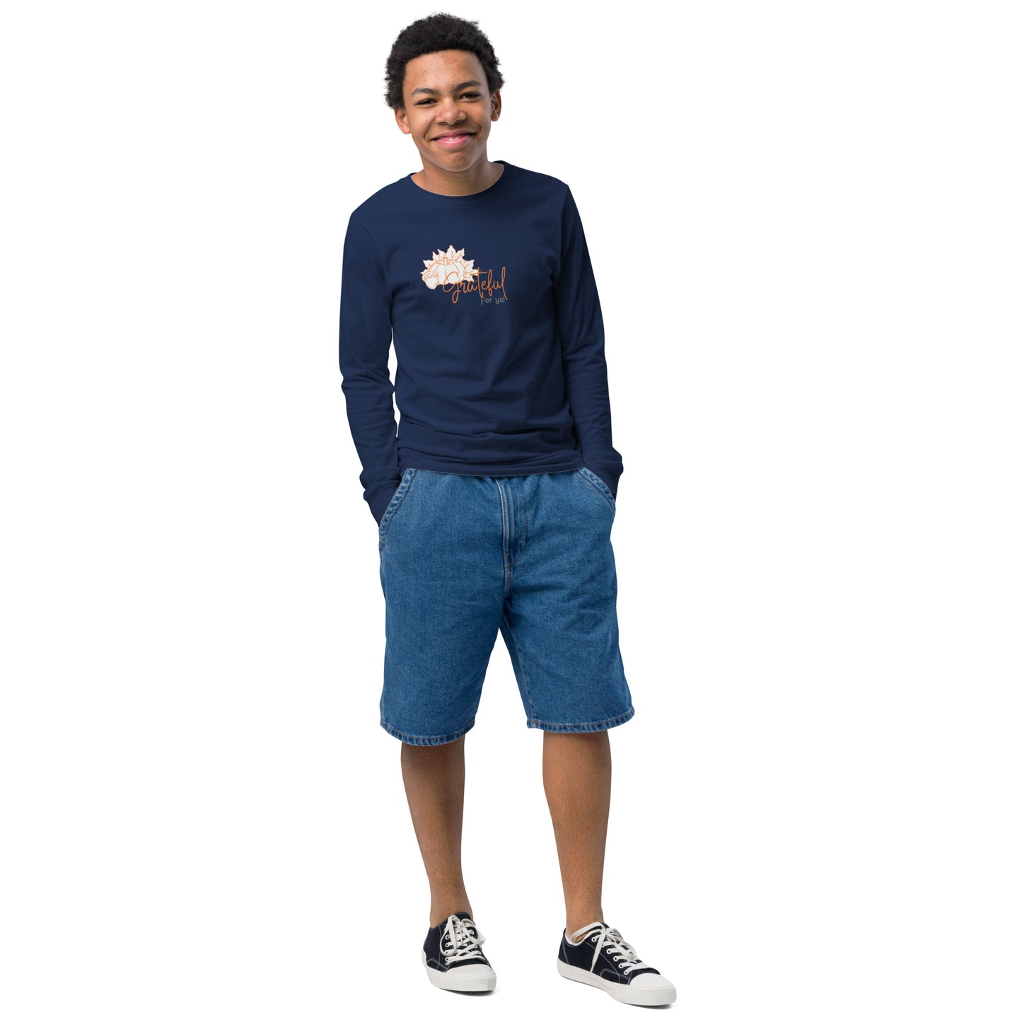 Grateful For Ya Youth Long Sleeve Tee