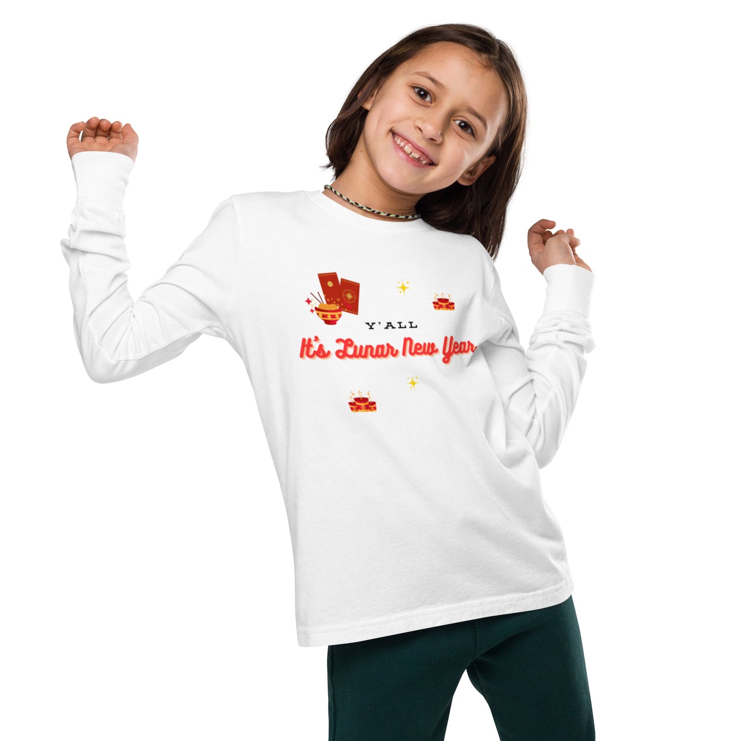 Y'all It's Lunar New Year Youth Long Sleeve Tee