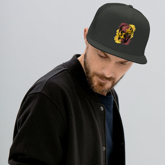 Love Eternal Daisy Skull Trucker Cap