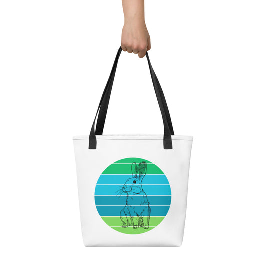 Rabbit green tote bag