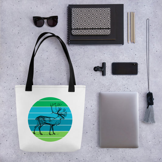 Stag green tote bag