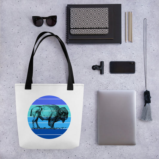 Buffalo blue tote bag