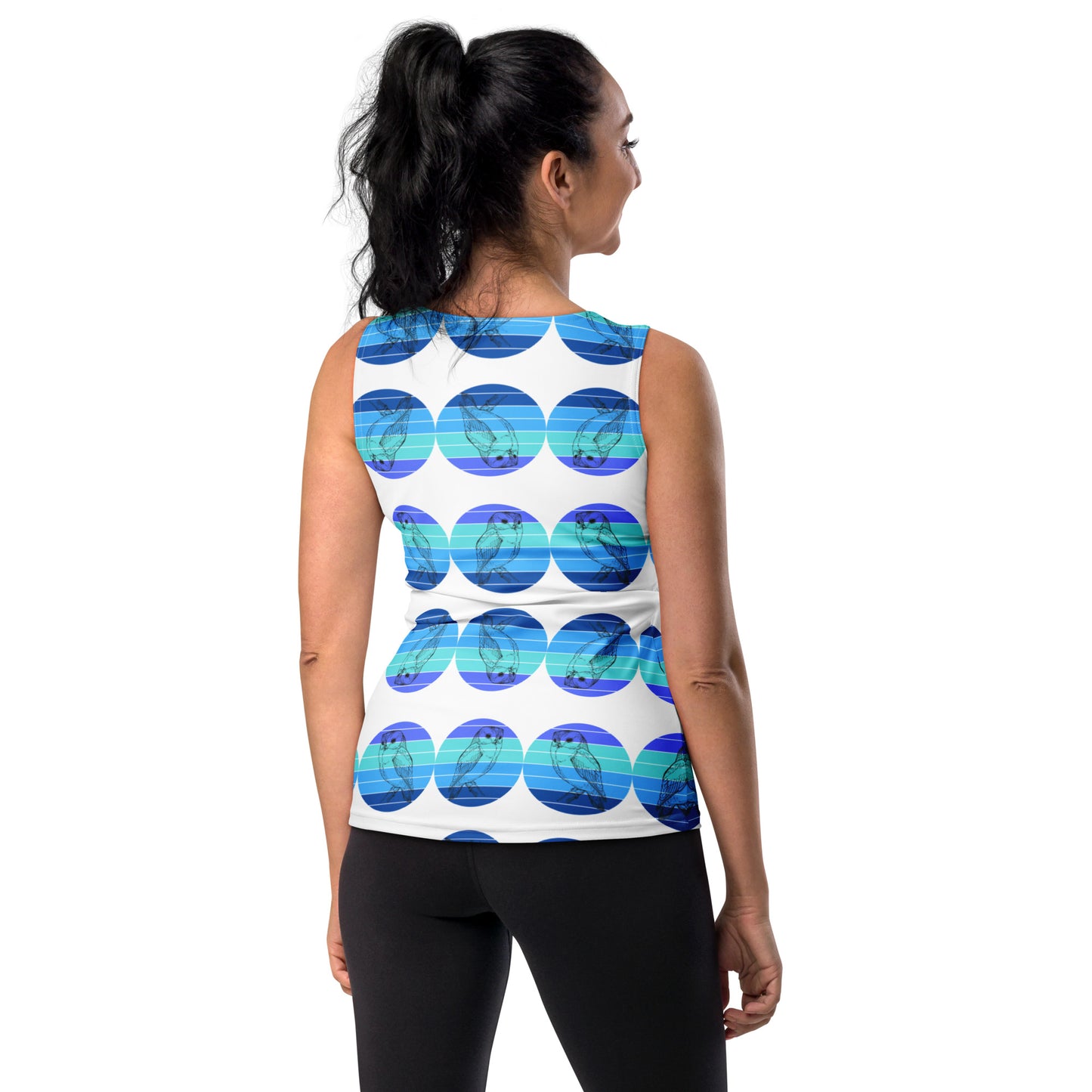 Owl Blue Dot Bodycon Tank Top