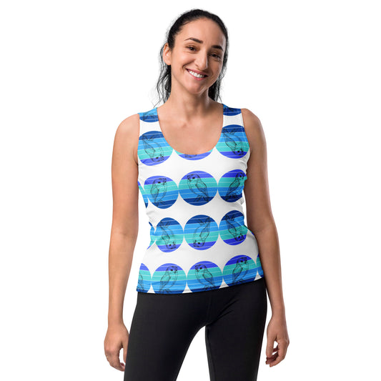 Owl Blue Dot Bodycon Tank Top