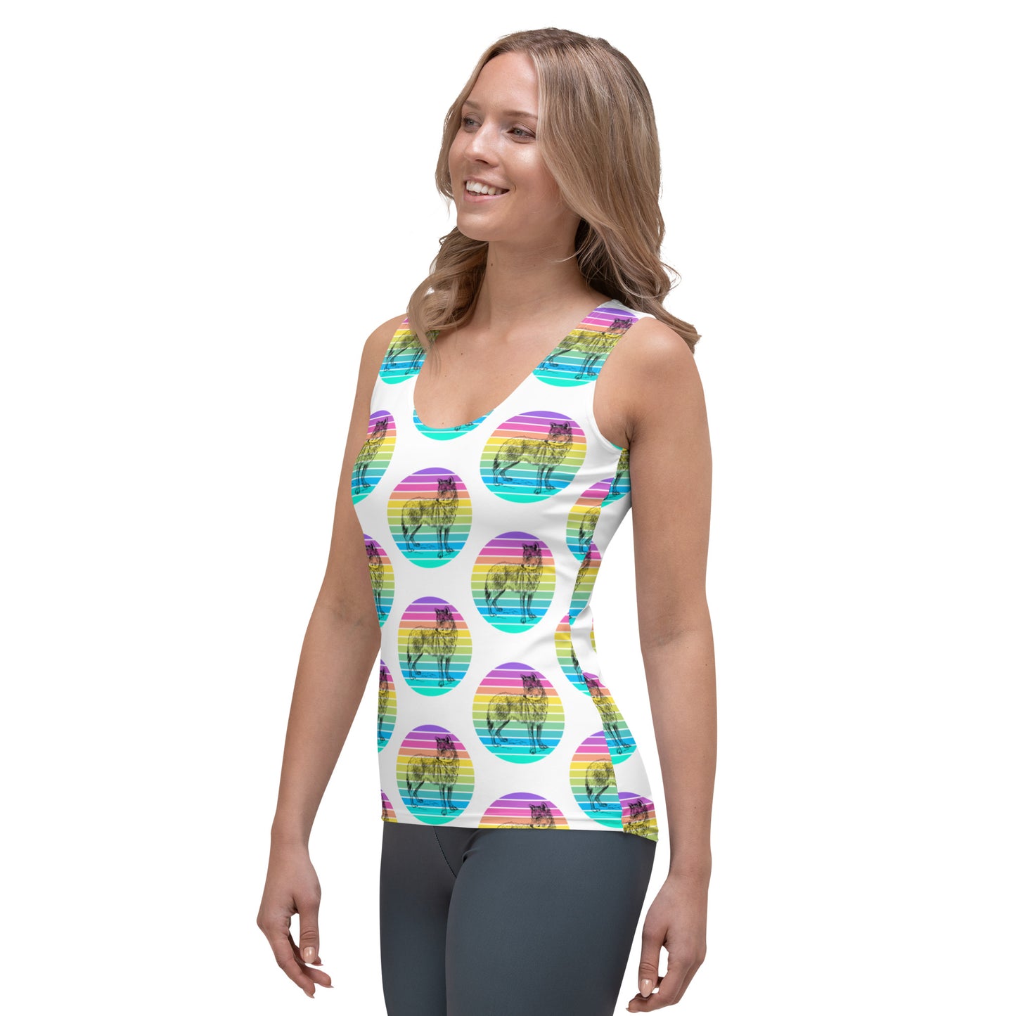 Wolf Multi Dot Bodycon Tank Top