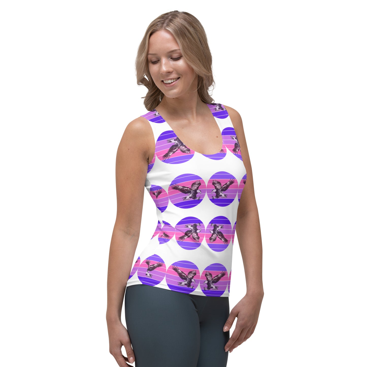 Eagle Purple Dot Bodycon Tank Top